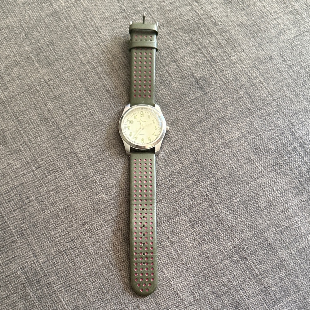 TOKYObay Olive Green Watch with Perforated Strap